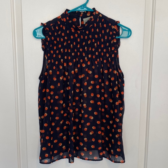 MAEVE Anthropologie TankTop Blouse Navy Size 4 - Picture 1 of 10